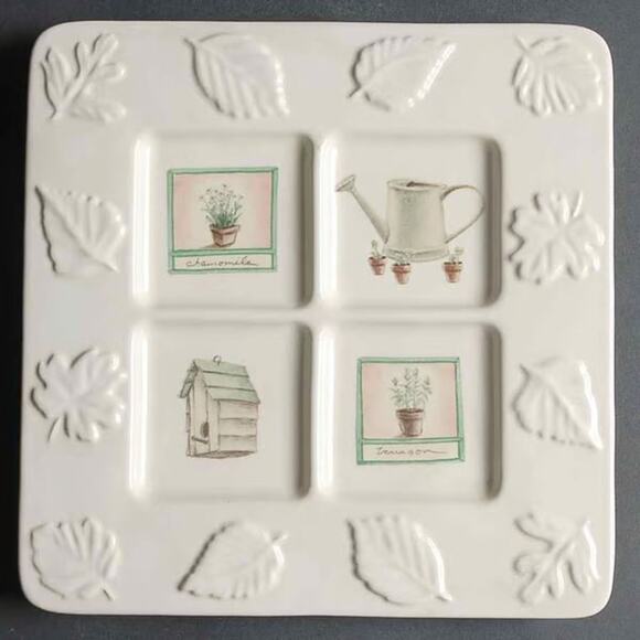Large Trivet 8" X 8" Portfolio Pfaltzgraff Naturewood Garden Discontinued Design - Picture 1 of 7